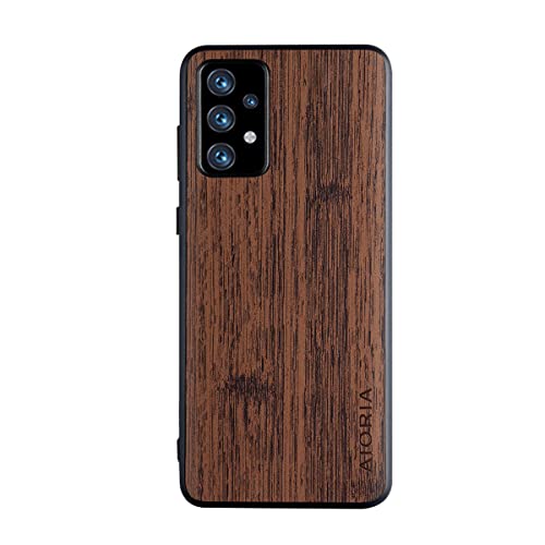 Yidai-Silu Galaxy A32 4G Back Cover 【Holz Muster, Anti-Fingerabdruck, Slim】 Rückseite Case Stoßfest Etui Schutz Tasche Schale Handy Hülle für Samsung Galaxy A32 4G 6,4" - Kaffee von Yidai-Silu