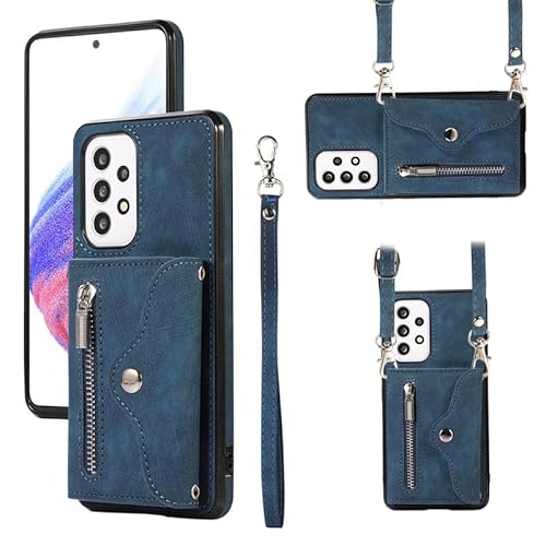 Yidai-Silu Galaxy A32 5G Handy Tasche 【RFID-Schutzfunktion, Standfunktion, Blasebalg Aussehen】 Wallet Case PU Leder Geldbörse Schultertasche Handyhülle für Samsung Galaxy A32 5G - Blau Yidai-Silu Galaxy A32 5G Handy Tasche 【RFID-Schutzfunktion, Standfunktion, Blasebalg Aussehen】 Wallet Case PU Leder Geldbörse Schultertasche Handyhülle für Samsung Galaxy A32 5G - Blau von Yidai-Silu