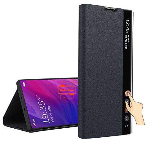 Yidai-Silu Galaxy Note 10 Klapphülle 【Smart Fenster, Schlaf-/ Weckfunktion, Standfunktion】 Flip Book Case Schutz Tasche Etui Handy Cover für Samsung Galaxy Note 10 6,3 Zoll - Schwarz von Yidai-Silu