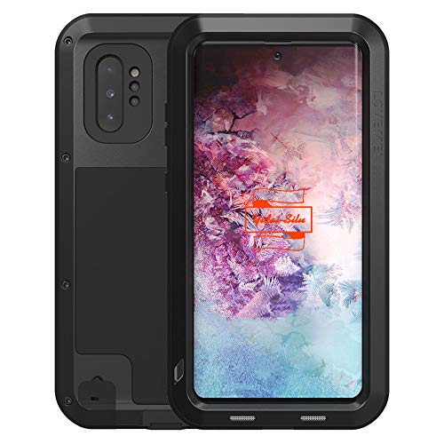 Yidai-Silu Galaxy Note 10 Plus Outdoor Hülle 【Militärstandard Harnisch, 2 Meter Stoßfest, IP-54 Zert.】 Handy Cover 360 Rundum Case für Samsung Note 10+ Plus 6,8 Zoll - Schwarz ohne Displayfolie von Yidai-Silu