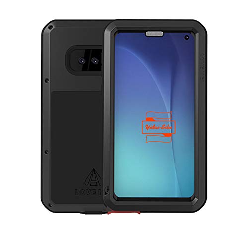 Yidai-Silu Galaxy S10e Outdoor Hülle 【Militärstandard Harnisch, 2 Meter Stoßfest, IP-54 Zert.】 Handy Cover 360 Rundum Case für Samsung Galaxy S10e 5,8 Zoll - Schwarz mit Displayfolie von Yidai-Silu