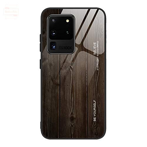 Yidai-Silu Galaxy S20 Ultra Glas Case 【Holz Muster, 9H Hart,Kratzfest】 Back Cover Hartglas TPU Bumper Handy Hülle Phone Schale Schutz Tasche für Samsung Galaxy S20 Ultra 6,9" - Schwarz M01 Yidai-Silu Galaxy S20 Ultra Glas Case 【Holz Muster, 9H Hart,Kratzfest】 Back Cover Hartglas TPU Bumper Handy Hülle Phone Schale Schutz Tasche für Samsung Galaxy S20 Ultra 6,9" - Schwarz M01 von Yidai-Silu