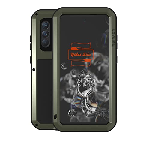 Yidai-Silu Galaxy S21 FE Outdoor Hülle 【Militärstandard Harnisch, 2 Meter Stoßfest, IP-54 Zert.】 Handy Cover 360 Rundum Case für Samsung Galaxy S21 FE 6,4" - Grün mit Displayfolie von Yidai-Silu