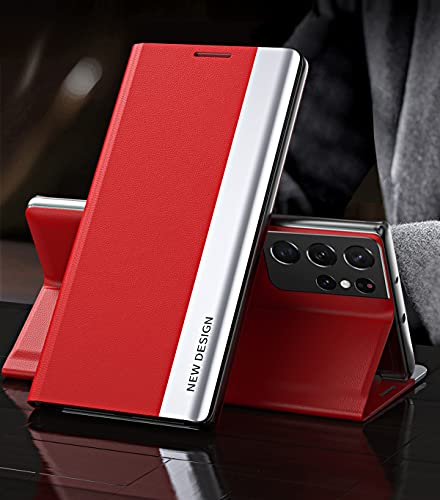 Yidai-Silu Galaxy S21 Ultra Klapphülle 【Magnetverschluss, Galvanotechnik, Standfunktion】 Flip Case Schutzhülle Magnetisch Tasche Handy Cover für Samsung Galaxy S21 Ultra 6,8" - Rot Yidai-Silu Galaxy S21 Ultra Klapphülle 【Magnetverschluss, Galvanotechnik, Standfunktion】 Flip Case Schutzhülle Magnetisch Tasche Handy Cover für Samsung Galaxy S21 Ultra 6,8" - Rot von Yidai-Silu