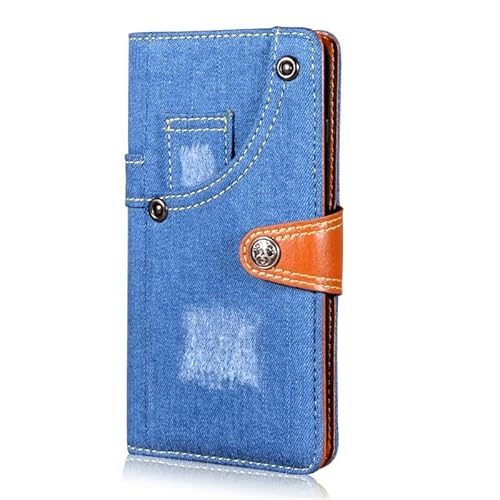 Yidai-Silu Galaxy S24 Ultra Jeans Leder Case 【Cowboy Style, Retro Mashup, Standfunktion】 Handy Tasche Stoßfest Cover Schutzhülle Geldbörse Etui für Samsung Galaxy S24 Ultra - Blau Yidai-Silu Galaxy S24 Ultra Jeans Leder Case 【Cowboy Style, Retro Mashup, Standfunktion】 Handy Tasche Stoßfest Cover Schutzhülle Geldbörse Etui für Samsung Galaxy S24 Ultra - Blau von Yidai-Silu