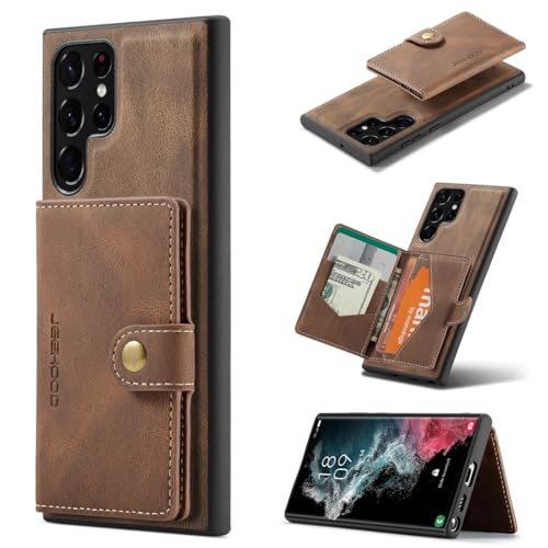 Yidai-Silu Galaxy S24 Ultra Schutz Hülle 【2 in 1 Abnehmbar, Kartenfach, Standfunktion】 Magnetisch Tasche Etui Back Case mit PU Leder Wallet für Samsung Galaxy S24 Ultra 6,8" - Braun Yidai-Silu Galaxy S24 Ultra Schutz Hülle 【2 in 1 Abnehmbar, Kartenfach, Standfunktion】 Magnetisch Tasche Etui Back Case mit PU Leder Wallet für Samsung Galaxy S24 Ultra 6,8" - Braun von Yidai-Silu