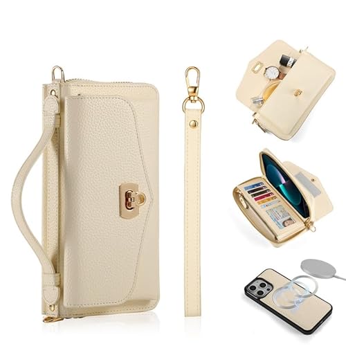 Yidai-Silu Galaxy S24 Ultra Wallet Case 【2 in 1 Abnehmbar Etui, Hand Strap, Litchi Muster】 Magnet Rückseite Hülle Flip Tasche Portmonee für Samsung Galaxy S24 Ultra 6,8" - Beige Yidai-Silu Galaxy S24 Ultra Wallet Case 【2 in 1 Abnehmbar Etui, Hand Strap, Litchi Muster】 Magnet Rückseite Hülle Flip Tasche Portmonee für Samsung Galaxy S24 Ultra 6,8" - Beige von Yidai-Silu