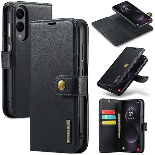 Yidai-Silu Galaxy S25 Edge Handy Hülle 【Abnehmbar, Mutil-Funktion, Magnetverschluss】 Wallet Case Tasche PU Leder Etui Flip Cover Geldbörse für Samsung Galaxy S25 Edge - Schwarz von Yidai-Silu