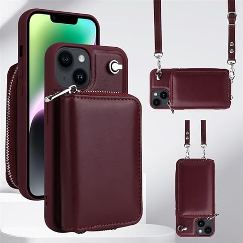 Yidai-Silu Handyhülle iPhone 15 Plus【2 in 1 Wallet Case, Umhängetasche】 Abnehmbar Leder Hülle Luxus Geldbörse mit Kartenfach Handytasche Handykette für Apple iPhone 15 Plus 6,7" - Weinrot Yidai-Silu Handyhülle iPhone 15 Plus【2 in 1 Wallet Case, Umhängetasche】 Abnehmbar Leder Hülle Luxus Geldbörse mit Kartenfach Handytasche Handykette für Apple iPhone 15 Plus 6,7" - Weinrot von Yidai-Silu