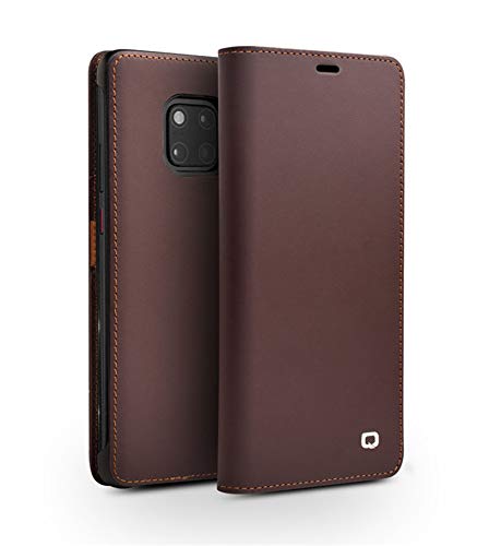 Yidai-Silu Huawei Mate 20 Pro Echt Leder Flip Case, 【Vorzüglich, Glatte Oberfläche】 Geldbeutel Schutz Cover Stoßfest Hülle Anti-Fingerabdruck Tasche für Huawei Mate 20 Pro 6,39 Zoll - Braun von Yidai-Silu