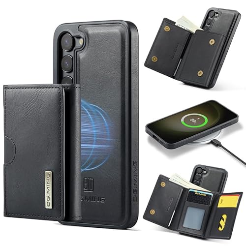 Yidai-Silu Hülle für Samsung S23 2-IN-1 Abnehmbar Handyhülle Magnetische Wallet Case PU Lederhülle Kabellos Laden Kartenfach RFID Schutzhülle Klapphülle für Samsung Galaxy S23 - Schwarz von Yidai-Silu