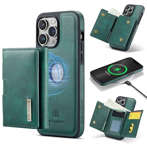 Yidai-Silu Hülle für iPhone 13 Pro Max 2-IN-1 Abnehmbar Handyhülle Magnetische Wallet Case PU Lederhülle Kabellos Laden Kartenfach RFID Schutzhülle Klapphülle für Apple iPhone 13 Pro Max - Grün Yidai-Silu Hülle für iPhone 13 Pro Max 2-IN-1 Abnehmbar Handyhülle Magnetische Wallet Case PU Lederhülle Kabellos Laden Kartenfach RFID Schutzhülle Klapphülle für Apple iPhone 13 Pro Max - Grün von Yidai-Silu