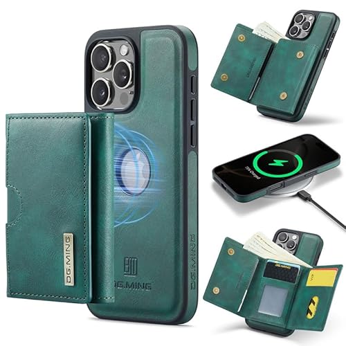 Yidai-Silu Hülle für iPhone 16 Pro Max 2-IN-1 Abnehmbar Handyhülle Magnetische Wallet Case PU Lederhülle Kabellos Laden Kartenfach RFID Schutzhülle Klapphülle für Apple iPhone 16 Pro Max - Grün Yidai-Silu Hülle für iPhone 16 Pro Max 2-IN-1 Abnehmbar Handyhülle Magnetische Wallet Case PU Lederhülle Kabellos Laden Kartenfach RFID Schutzhülle Klapphülle für Apple iPhone 16 Pro Max - Grün von Yidai-Silu