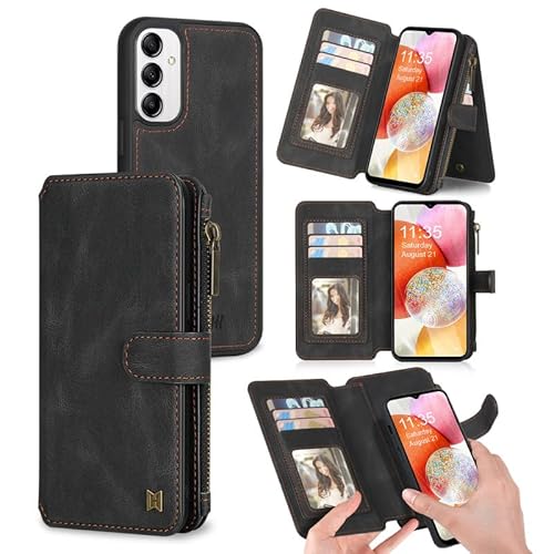 Yidai-Silu Hülle für Samsung Galaxy A42 5G 2-in-1 LederhülleAbnehmbarer Geldbörse Magnetisches Wallet Case Kartenfächern Kabelloses Laden Reißverschluss Tasche Stoßfestes Klapphülle Cover - Schwarz Yidai-Silu Hülle für Samsung Galaxy A42 5G 2-in-1 LederhülleAbnehmbarer Geldbörse Magnetisches Wallet Case Kartenfächern Kabelloses Laden Reißverschluss Tasche Stoßfestes Klapphülle Cover - Schwarz von Yidai-Silu