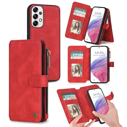 Yidai-Silu Hülle für Samsung Galaxy A71 5G 2-in-1 LederhülleAbnehmbarer Geldbörse Magnetisches Wallet Case Kartenfächern Kabelloses Laden Reißverschluss Tasche Stoßfestes Klapphülle Cover - Rot Yidai-Silu Hülle für Samsung Galaxy A71 5G 2-in-1 LederhülleAbnehmbarer Geldbörse Magnetisches Wallet Case Kartenfächern Kabelloses Laden Reißverschluss Tasche Stoßfestes Klapphülle Cover - Rot von Yidai-Silu