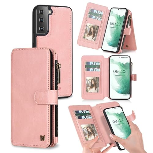 Yidai-Silu Hülle für Samsung Galaxy S21+ Plus 2-in-1 LederhülleAbnehmbarer Geldbörse Magnetisches Wallet Case Kartenfächern Kabelloses Laden Reißverschluss Tasche Stoßfestes Klapphülle Cover - Rosa Yidai-Silu Hülle für Samsung Galaxy S21+ Plus 2-in-1 LederhülleAbnehmbarer Geldbörse Magnetisches Wallet Case Kartenfächern Kabelloses Laden Reißverschluss Tasche Stoßfestes Klapphülle Cover - Rosa von Yidai-Silu