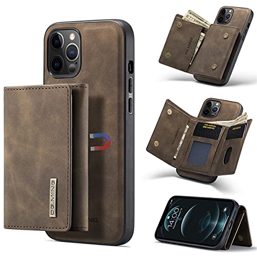 Yidai-Silu iPhone 11 Leder Schutz Hülle 【2 in 1 Abnehmbar, Viele Fächer, Standfunktion】 Magnet Tasche Geldbeutel Back Case mit PU Wallet für iPhone 11 6,1" - Kaffee von Yidai-Silu