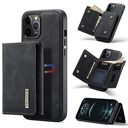 Yidai-Silu iPhone 11 Pro Leder Schutz Hülle 【2 in 1 Abnehmbar, Viele Fächer, Standfunktion】 Magnet Tasche Geldbeutel Back Case mit PU Wallet für iPhone 11 Pro 5,8" - Schwarz von Yidai-Silu