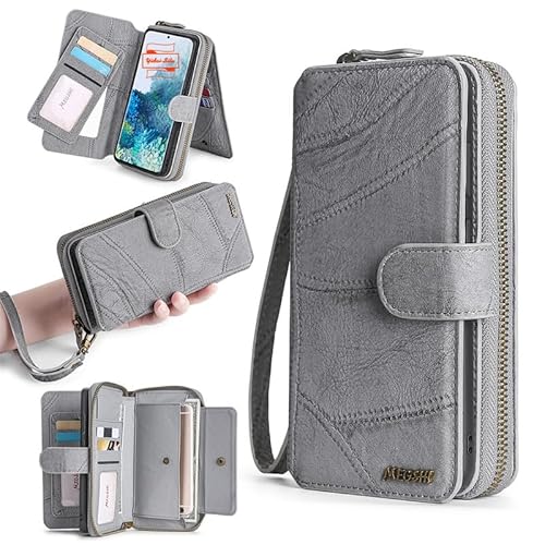 Yidai-Silu 2 in 1 Hülle für iPhone 16 Leder Schutzhülle 【Abnehmbar, Mutil-Funktion, Drehbar Kartenfach】 Magnet Handyhülle Kunstleder Flip Case Geldbeutel für iPhone 16 - Grau Yidai-Silu 2 in 1 Hülle für iPhone 16 Leder Schutzhülle 【Abnehmbar, Mutil-Funktion, Drehbar Kartenfach】 Magnet Handyhülle Kunstleder Flip Case Geldbeutel für iPhone 16 - Grau von Yidai-Silu