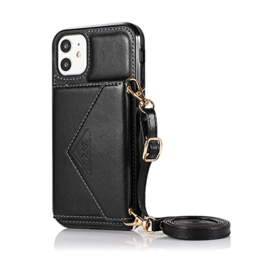 Yidai-Silu iPhone 16 Pro Wallet Case 【Stand Funktion, Kartenfach, Umhängetasche】 Kustleder Handyhülle PU Leder Etui Geldbörse Flip Cover Geldbeutel Hülle für iPhone 16 Pro 6,3" - Schwarz Yidai-Silu iPhone 16 Pro Wallet Case 【Stand Funktion, Kartenfach, Umhängetasche】 Kustleder Handyhülle PU Leder Etui Geldbörse Flip Cover Geldbeutel Hülle für iPhone 16 Pro 6,3" - Schwarz von Yidai-Silu