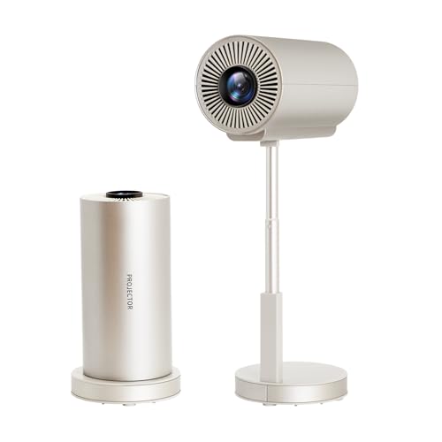 [Integrierte Anwendungen] Mini-Projektor 4K, 500 ANSI FHD 1080P, tragbarer Projektor mit 5 W HiFi-Lautsprecher und 500 Zoll Display + Zoom, Heimkino-Projektor mit faltbarem Ständer von Yidedraw