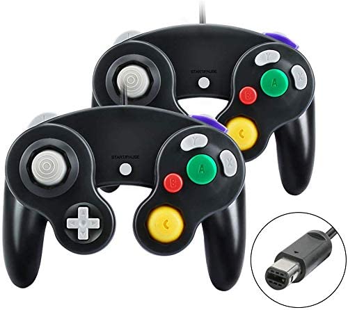 Yideng Gamecube Controller, 2er-Pack Classic Wired Gamecube-Controller Vibration Gamepad, Kompatibel mit Gamecube/Wii U/Wii/PC/Switch-Controller, schwarz von Yideng