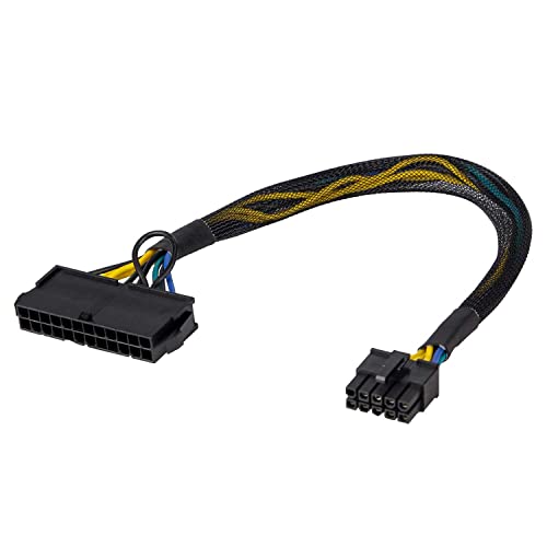 24 Pin auf 10 Pin ATX PSU Netzteil Adapter geflochtenes Kabel für IBM Lenovo PCs Motherboard und Server 12inch (30cm) von YieJoya