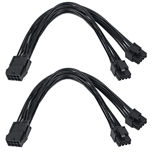 YieJoya GPU Grafikkarte Kabel, 8Pin auf 2 x 8-Pin PCIe Adapter Stromkabel, 2er-Pack 8Pin auf Dual PCIe Splitter Pin (6+2) Grafikkarten PCI-Express Stromadapter von YieJoya