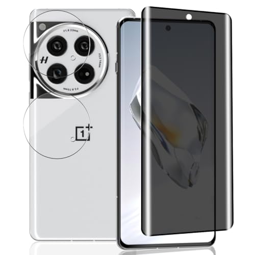 Yieehhow [1+2 Stück] Schutzfolie für OnePlus 12 (6.82") Privacy Panzerfolie und Kameraschutz Panzer Schutz Glas, 9H Härte Anti-Spy Schutzglas für OnePlus 12 (6.82") von Yieehhow