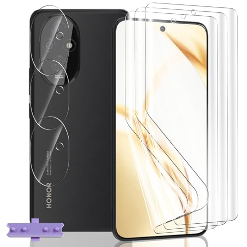 Yieehhow [3+3 Stück] Schutzfolie für Honor 200 5G Panzerfolie, HD Weich TPU Folie und Kameraschutz Panzer Schutz Glas, Anti-Kratzer, Flexible Displayschutzfolie für Honor 200 5G von Yieehhow