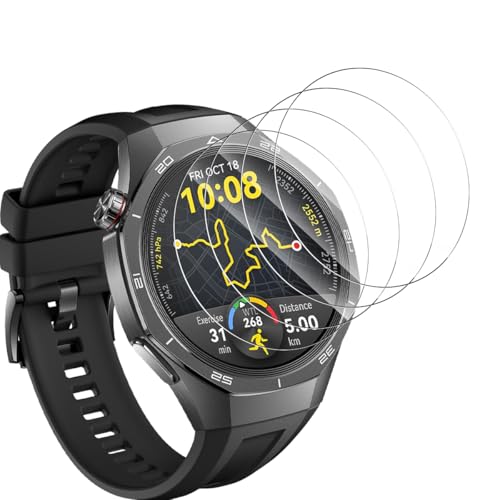 Yieehhow Schutzfolie für Huawei Watch GT 5 Pro 46mm Panzerglas, [4 Stück] 9H Härte Gehärtetes Glas, Anti-Kratzer/HD Displayschutz/Bläschenfrei Panzerfolie für Huawei Watch GT 5 Pro 46mm von Yieehhow