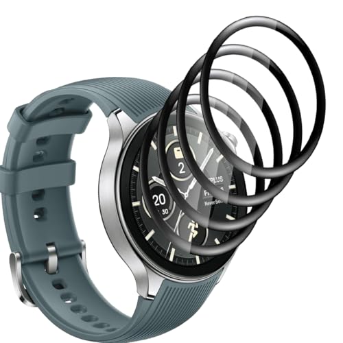 Yieehhow Schutzfolie für OnePlus Watch 2R Panzerglas [4 Stück], PMMA Komposit Schutzfolie, HD Transparent/Anti-Kratzer, 3D Curved Displayschutzfolie für OnePlus Watch 2R von Yieehhow