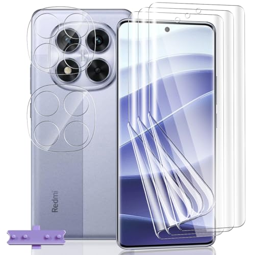 Yieehhow Schutzfolie für Xiaomi Redmi Note 14 Pro 4G Panzerfolie, [3 Stück] HD Weich TPU Folie und [2 Stück] Kameraschutz Panzer Schutz Glas, Flexible Displayschutzfolie für Redmi Note 14 Pro 4G von Yieehhow