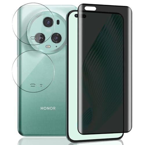 Yieehhow Sichtschutz Schutzfolie für Honor Magic 5 Pro Panzerglas, [2 Stück] Kameraschutz Panzer Schutz Glas und [1 Stück] 9H Härte Anti-Spy Schutzglas, Bläschenfrei Panzerfolie für Honor Magic 5 Pro von Yieehhow