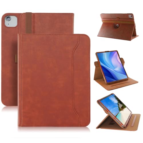 Yiernuo Hülle Kompatibel mit Tablet iPad Pro 13 Zoll M4 2024,iPad Air 13 M2 2024, Schutzhülle 360° Drehbarer Ständer PU-Leder für iPad Pro 12.9 Zoll 6th/5th /4th/3rd Gen,Braun von Yiernuo