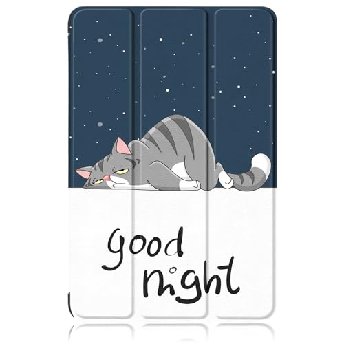 Yiernuo Hülle für Samsung Galaxy Tab A9+ / A9 Plus 11 Zoll 2023 SM-X210/X215/X216/X218 Tablet, Schlank Slim Schutzhülle mit Auto Schlaf/Wach,Faule Katze von Yiernuo