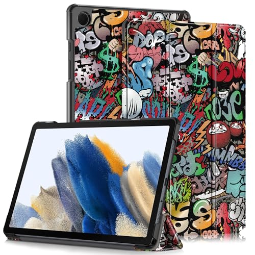 Yiernuo Hülle für Samsung Galaxy Tab A9+ / A9 Plus 11 Zoll 2023 SM-X210/X215/X216/X218 Tablet, Schlank Slim Schutzhülle mit Auto Schlaf/Wach,Graffiti von Yiernuo