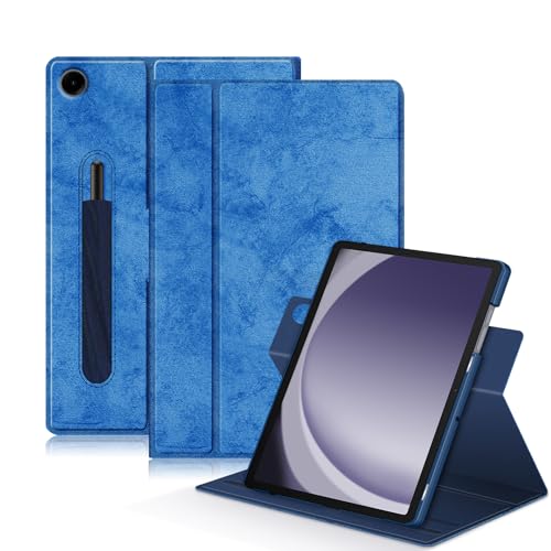Yiernuo Hülle für Samsung Galaxy Tab A9 Plus/Galaxy Tab A9 + 11 Zoll Tablet,360° Drehen Schutzhülle mit Ständer Funktion Kompatibel SM-X210/X216/X218 Tablet,Dunkelblau von Yiernuo