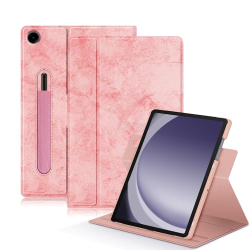 Yiernuo Hülle für Samsung Galaxy Tab A9 Plus/Galaxy Tab A9 + 11 Zoll Tablet,360° Drehen Schutzhülle mit Ständer Funktion Kompatibel SM-X210/X216/X218 Tablet,Rosa von Yiernuo