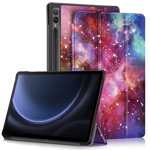 Yiernuo Hülle für Samsung Galaxy Tab S9 FE+/Tab S9 FE Plus/Tab S9 Plus 12,4 Zoll SM-X610/X616 X810/X816B/X818U Tablet, Schlank Slim Schutzhülle mit Auto Schlaf/Wach,Galaxy von Yiernuo