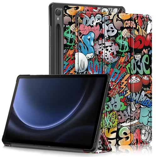 Yiernuo Hülle für Samsung Galaxy Tab S9 FE 10.9 Zoll/Tab S9 11 Zoll 2023 SM-X710/SM-X716B/SM-X718U/ SM-X510/ SM-X516B Tablet, Schlank Slim Schutzhülle mit Auto Schlaf/Wach,Graffiti von Yiernuo