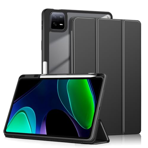 Yiernuo Hülle für Xiaomi Mi Pad 6/Mi Pad 6 Pro 11 Zoll 2023 Tablet, Ultradünn Schutzhülle mit Translucent Rückseite Cover mit Auto Schlaf/Wach Funktion,Black von Yiernuo