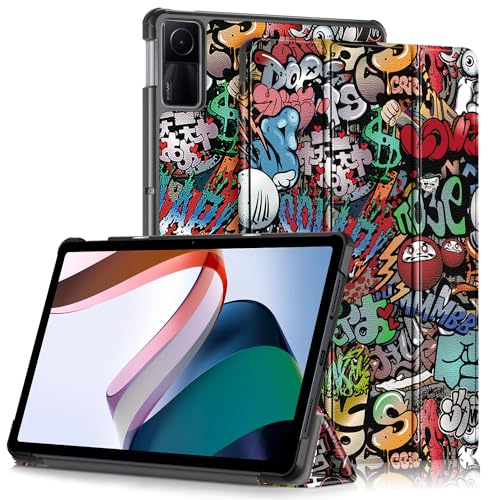 Yiernuo Hülle für Xiaomi Redmi Pad SE Tablet 11 Zoll 2023, Schlank Slim Schutzhülle mit Auto Schlaf/Wach,Graffiti von Yiernuo