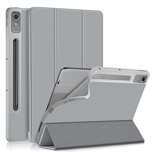 Yiernuo Schutzhülle für Lenovo Tab P12 32,7 cm (12,7 Zoll) 2023 Tablet, intelligente weiche TPU-Rückseite mit automatischer Wake-/Sleep-Funktion, Grau von Yiernuo