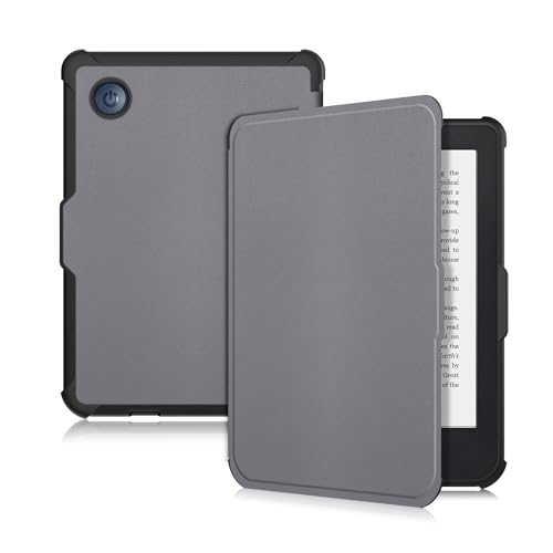 Yiernuo Weiches TPU Hülle Kompatibel Tolino Shine Color/Shine 5(2024)/Shine 4(2022) & Kobo Clara Colour/Clara BW(2024)/Clara 2E(2022) eReader,Ultradünn Schutzhülle mit Auto Schlaf/Wach,Grau von Yiernuo