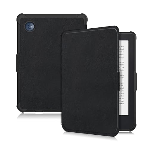 Yiernuo Weiches TPU Hülle Kompatibel Tolino Shine Color/Shine 5(2024)/Shine 4(2022) & Kobo Clara Colour/Clara BW(2024)/Clara 2E(2022) eReader,Ultradünn Schutzhülle mit Auto Schlaf/Wach,Schwarz von Yiernuo