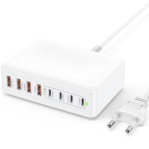 200W USB C Ladegerät, GaN 8-Port USB Schnellladegerät 65W Max, Laptop Ladegerät Adapter Tpy C Schnellladestation, Netzteil Charger für MacBook, iPhone 16 Pro Max/15/14, iPad, Samsung, Smartphone von Yievis