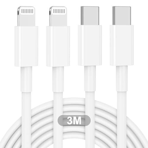 USB C Lightning Kabel 3M 2Pack, iPhone Ladekabel Original [Apple Zertifiziert] USB C auf Lightning Schnellladekabel Lang für Apple iPhone 14/14 Plus/14 Pro Max/13/12 Mini/XR/XS/X/SE/8/iPad von Yievis