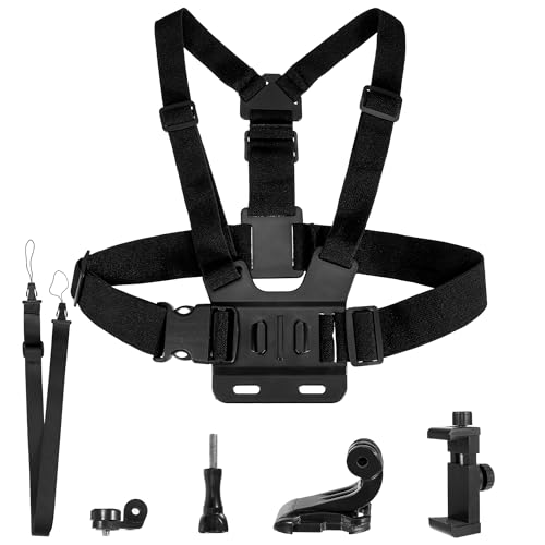 Yihaifu Handy Brusthalterung Action Cam Brustgurt Dashcam Fahrrad Chest Rig für Go Pro iPhone Samsung und die meisten Smartphones Hero 12 Hero 11 10 9 8 Insta360 DJI Osmo Action 4 3 POV Vlogging Kit von Yihaifu