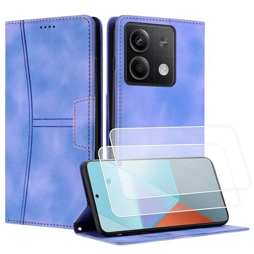 Yihaoyard Handyhülle für Xiaomi Redmi Note 13 4G, Leder Flip Case [Kartenschlitz][Geldschlitz] Wallet Schutzhülle, Klappbarer Ständer Magnetverschluss Handytasche (Lavendel) von Yihaoyard